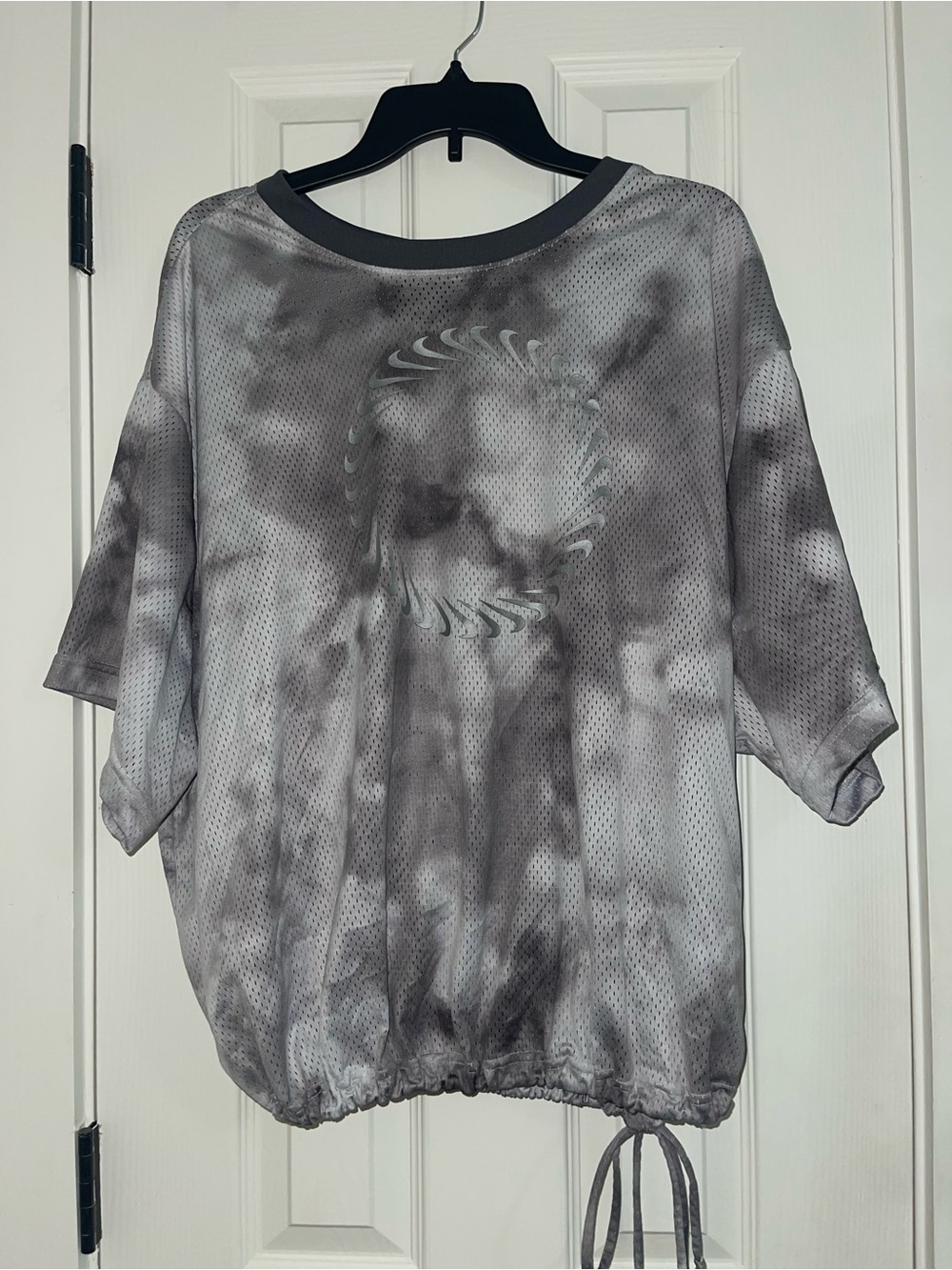Nike Gray Tie-Dye Short Sleeve Pullover Top